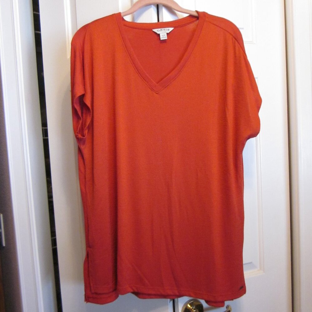 Orvis Rust Fine Gauge SS Sweater Sz XL